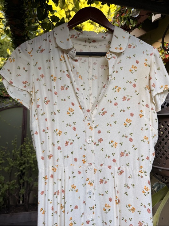Reformation Dresses & Skirts - Reformation Cream Shirt with Pink and Peach Floral Print